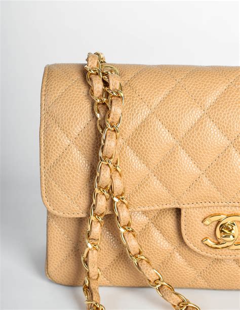 Chanel mini flap bag beige